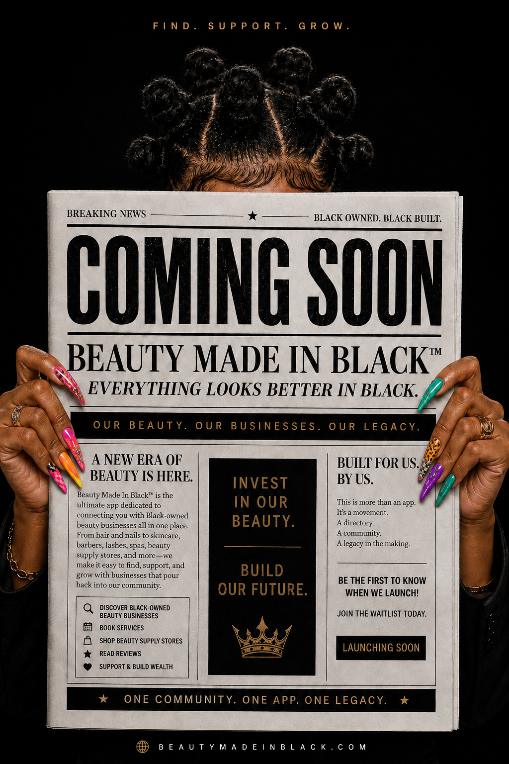 Beauty Made in Black skyline sign